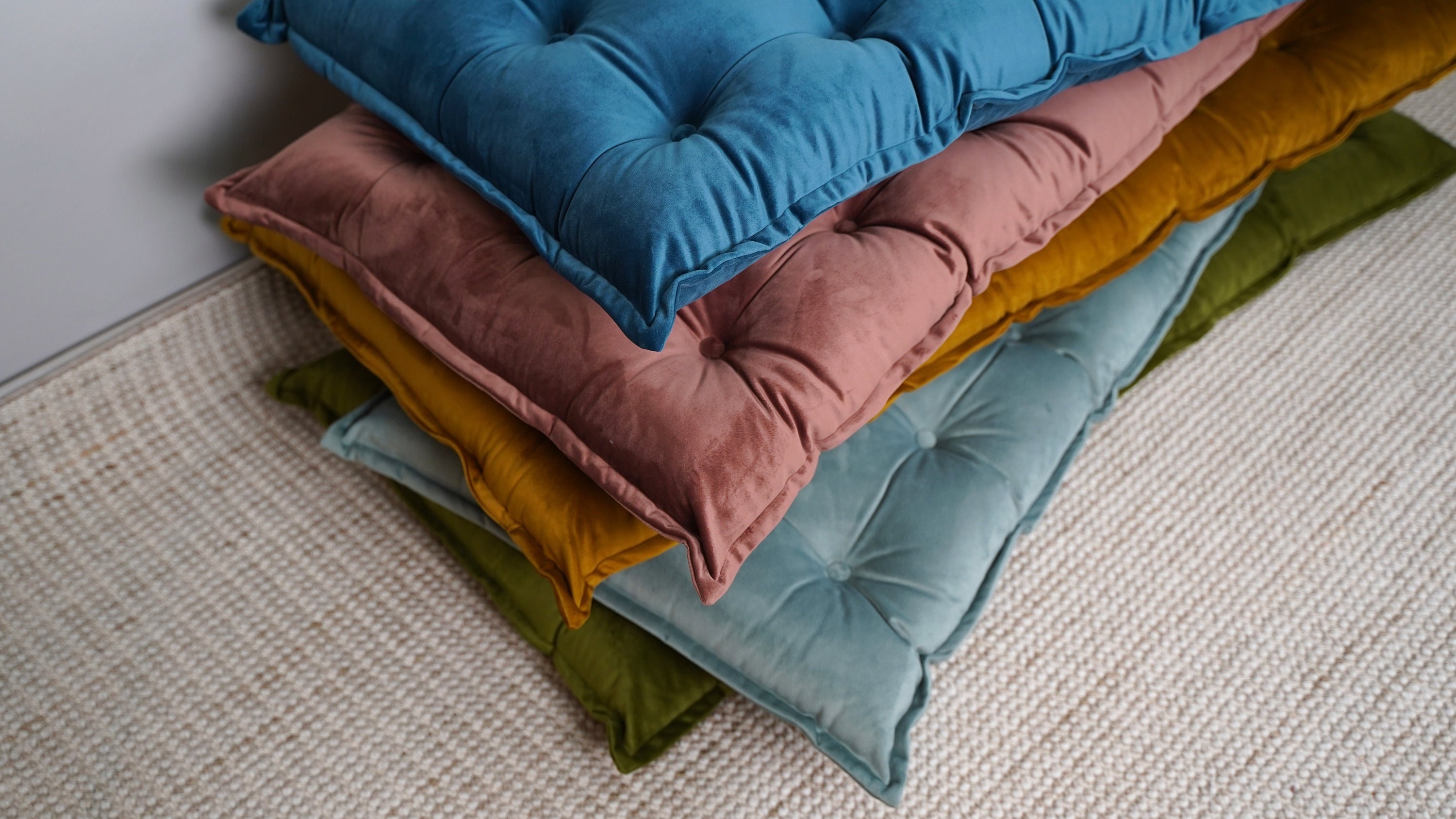 Japanese Blue Wave Cushion Seat Floor Pillow Japanese Futon