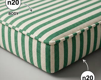 Poduszka na ławkę z lnu w paski z pianką, wygodna poduszka na siedzisko przy oknie, naturalna poduszka do kącika do czytania, poduszka na podłogę o grubości 4 cali, poduszka na leżankę