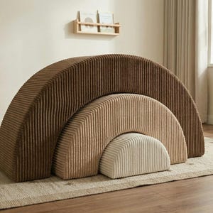 Poufudic Rainbow-speelbank, corduroy-schuimbank voor kinderen, modern speelkamermeubilair