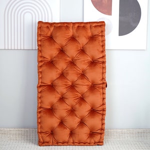 French Style Bench Cushion, Tufted Velvet Window Seat, Brick Floor Pillow, Custom Size Reading Nook, Pallet Sofa Pad image 12