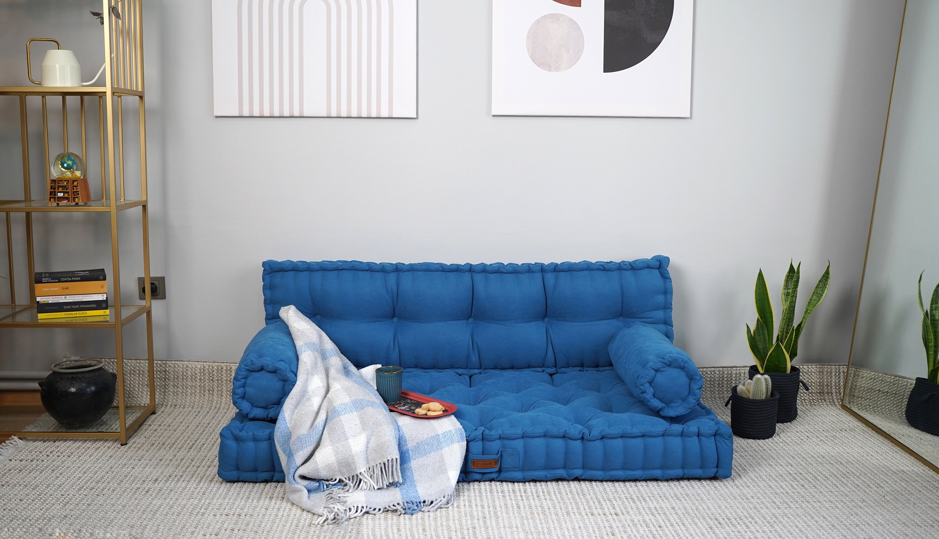 Blue floor cushions online