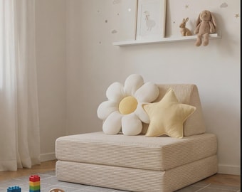Kids Play Couch, Corduroy Floor Sofa, Reading Nook Seating, OEKO-TEX Certified