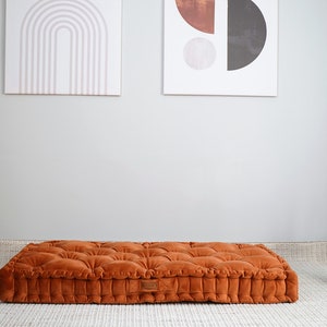 Velvet Floor Cushions, Tufted Cushions, French Cushion, Window Seat Cushion, Bench Cushion, Custom Cushion, Floor Cushions, Bench Seat image 7