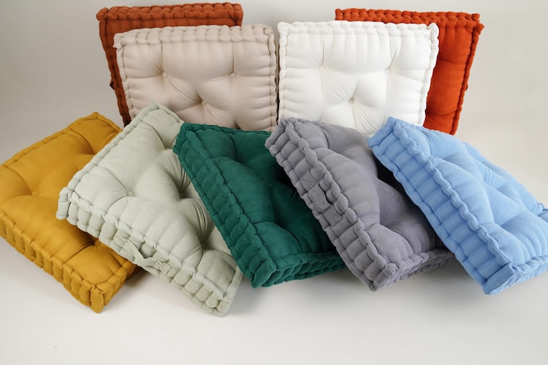 Tufted Throw Pillows, Nursery Pillows, Pallet Cushions, Meditation Cushions, Window Bay Cushion, Reading Nook Cushion, Boho Outdoor Cushions zdjęcie 7