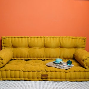 Tufted Floor Cushion, Custom Bench Cushion, French Tufted Cushion, Meditation Cushion, Floor Pillow Sofa Cushion, Reading Nook Pillow zdjęcie 5
