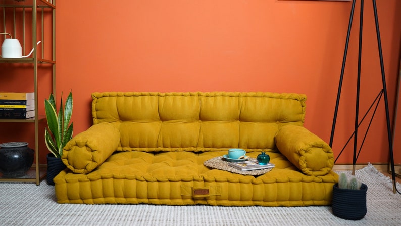 Tufted Floor Cushion, Custom Bench Cushion, French Tufted Cushion, Meditation Cushion, Floor Pillow Sofa Cushion, Reading Nook Pillow zdjęcie 5
