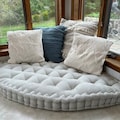 Quarter Tufted Floor Cushion, Corner Floor Sofa, Reading Nook, Window Bench Cushions, Boho Style Floor Pillows, Tufted French Style Cushions