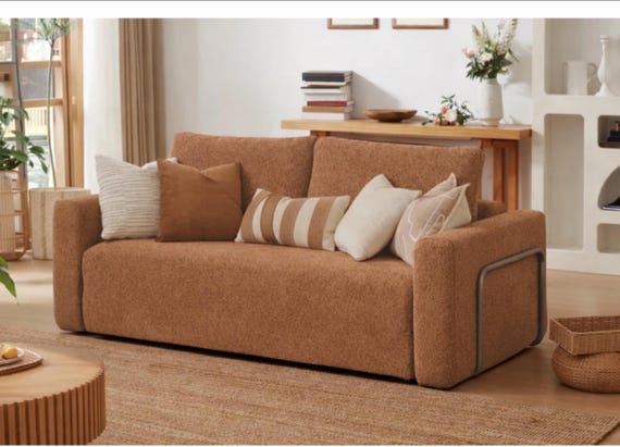 Teddy Fabric Convertible Sofa Bed, Bouclé Foldable Floor Couch, Modular Ottoman Guest Bed, Space Saving Lounge Sofa, Small Apartment Couch