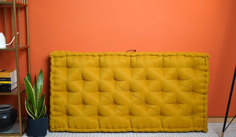 Tufted Floor Cushion, Custom Bench Cushion, French Tufted Cushion, Meditation Cushion, Floor Pillow Sofa Cushion, Reading Nook Pillow zdjęcie 10