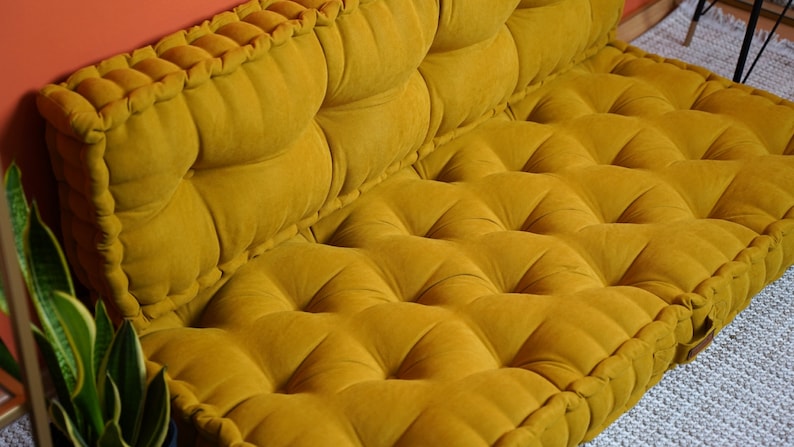 Tufted Floor Cushion, Custom Bench Cushion, French Tufted Cushion, Meditation Cushion, Floor Pillow Sofa Cushion, Reading Nook Pillow zdjęcie 9