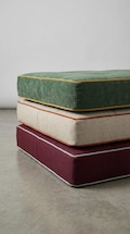Custom Linen Bench Cushion With Foam, Window Seat Cushion With Contrast Piping, 2-5" Thickness Options, 250+ Colors, Custom Size Cushion