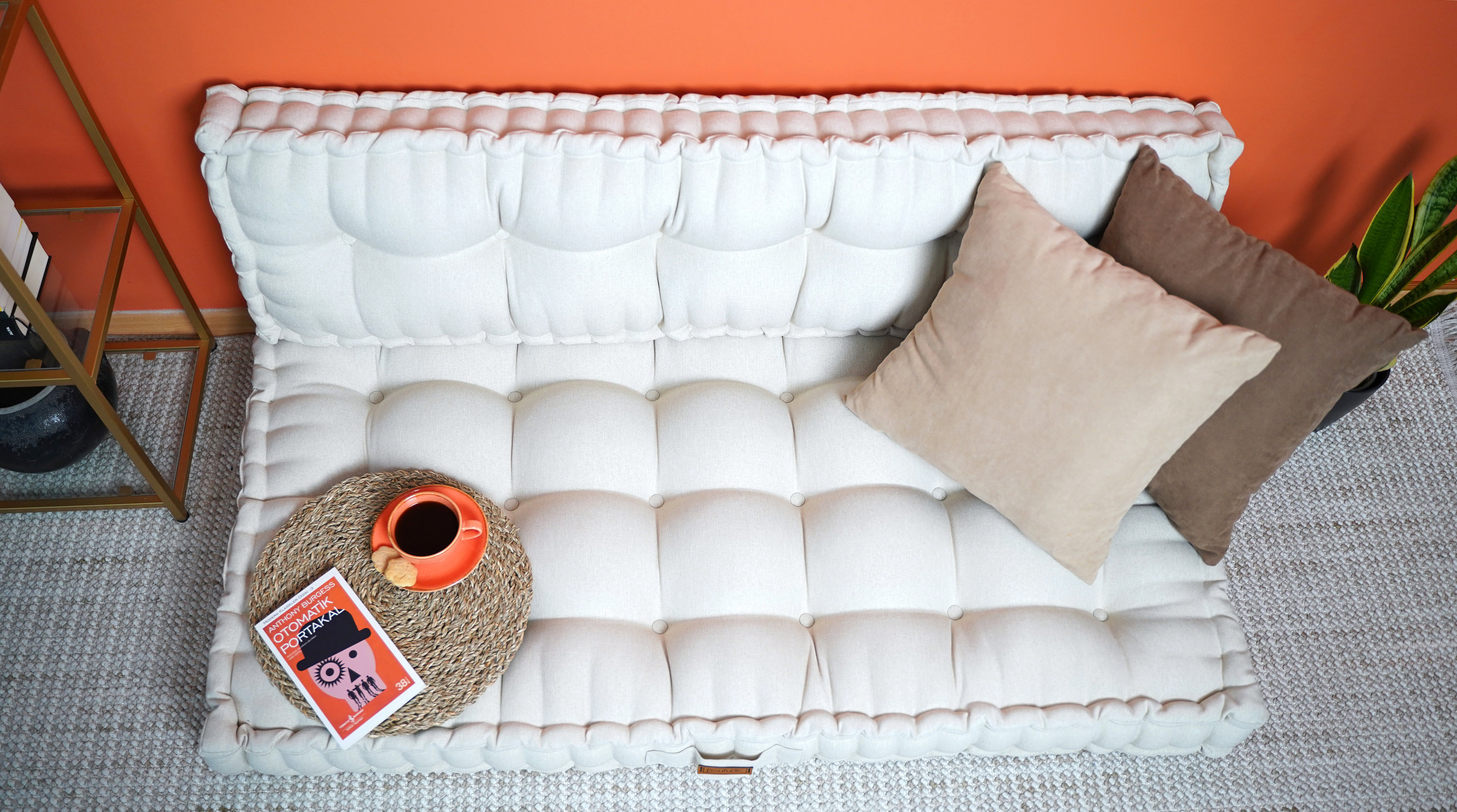 White Cream Linen Tufted Cushion, Custom Size Cushion White Cream Linen Tufted Cushion, Custom Size Cushion