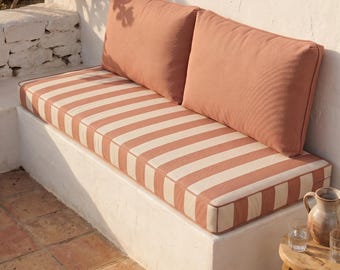 Custom Outdoor Bench Cushion with Foam, Waterproof Patio Bench Cushion, UV-Resistant Garden Cushion, Custom Size Deck Swing Cushion