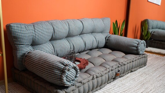 Large Floor Seating Sofa, French Cushion Couch, Custom Bench Cushion,  Window Seat Cushion, Floor Couch and Backrest, Floor Sofa 