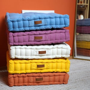 Tufted Pallet Cushions, Meditation Cushions, Daybed Cushion, Window Bay Cushion, Reading Nook Cushion, Japanese Futon Sofa, French Cushions