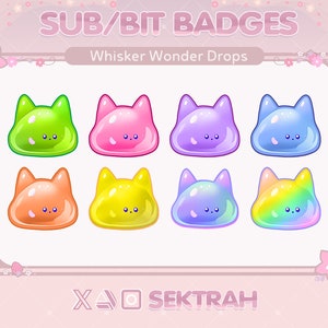 Kawaii Cat Twitch Sub Badges: Jello Cloud Kittens (Digital Download)