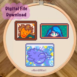 Cross Stitch Pattern - Stardew Valley Portrait and Picture Mini Collection - Instant Digital PDF Download