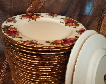 Royal Albert old country roses side plates stamped England great condition price for each plate