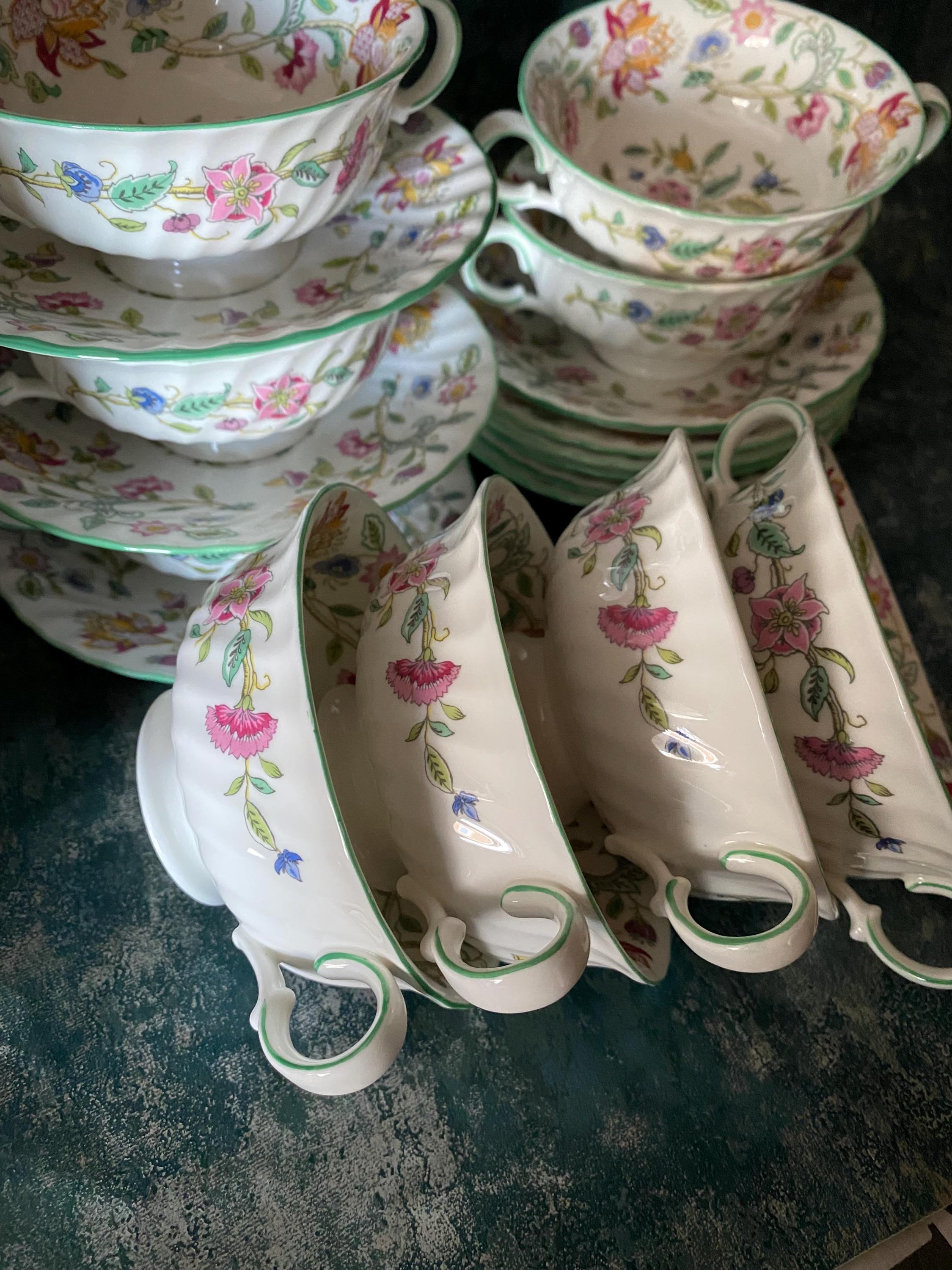 Minton - Haddon Hall - Soup Bowl With Plate - Bone China England X