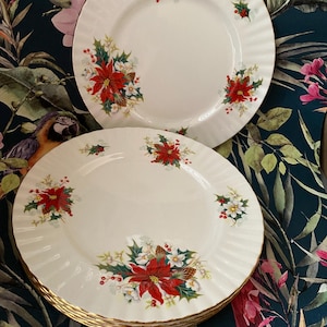 英国製　希少　ロイヤルアルバート　ポインセチア プレート＆マグ　2点セット 英国製 希少 ロイヤルアルバート ポインセチア プレート＆マグ 2点