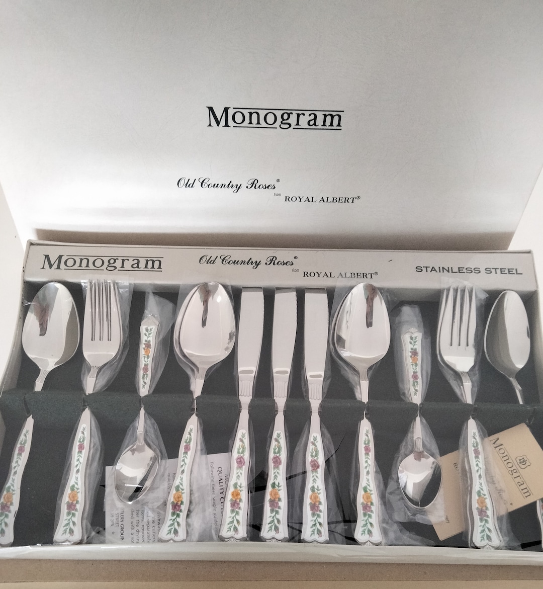 Royal Albert Monogram Flatware Cutlery Set in Original Box Lightly