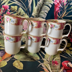 Royal Albert Lady Carlyle Mugs Tea ware set of 6 Bone china England First Quality