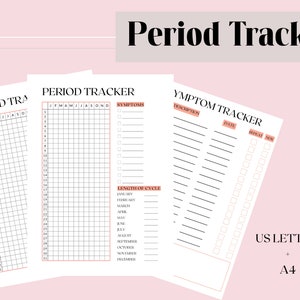 Period Tracker, Menstrual Cycle Planner, Period log, Symptom Tracker, Symptom Log, Digital Printable PDF, Menstruation Tracker, ovulation