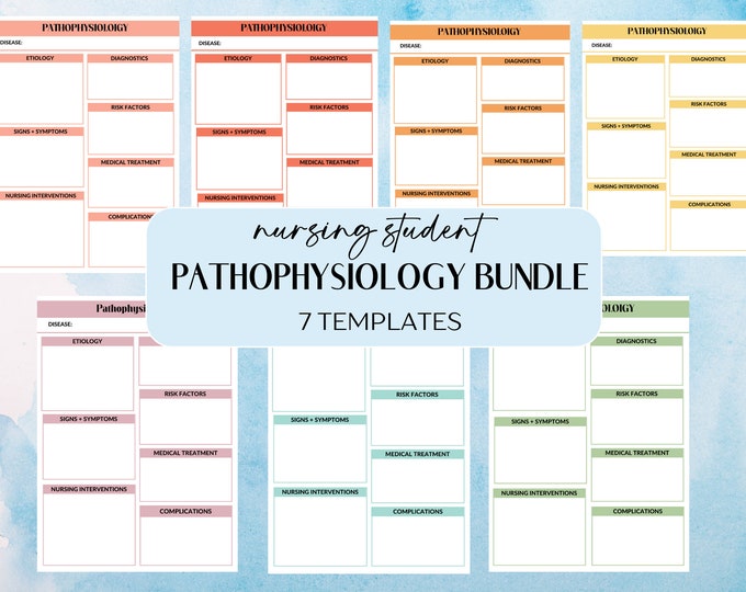 Pathophysiology Concept Map Templates | Note-taking Templates - Etsy Canada