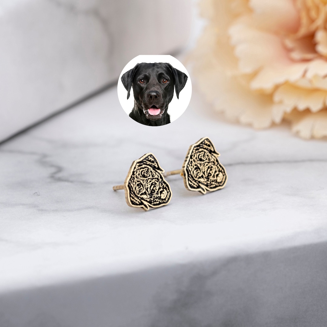 Personalized Dog Cat Portrait Earring Jewelry Birthday Gift For