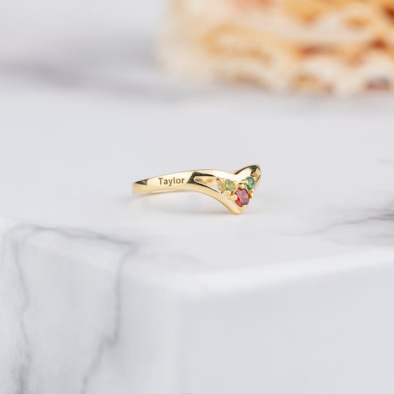 Build Your Own Birthstone Ring Engraved Birthstone Rings