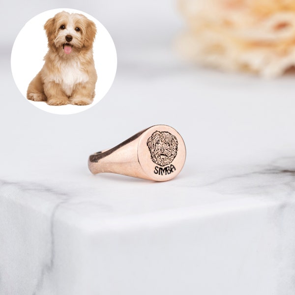 Pet Portrait Ring Etsy
