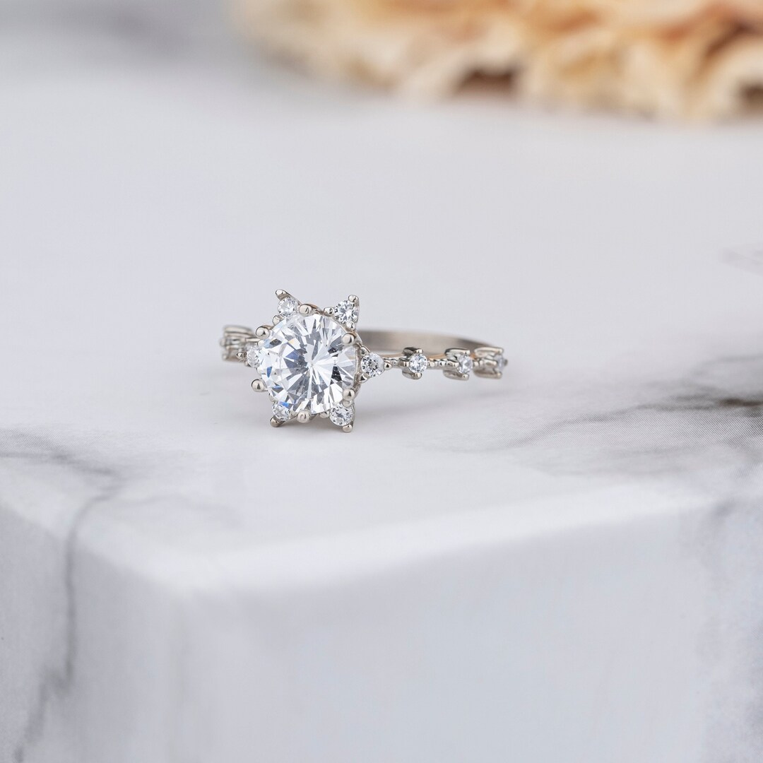 Promise Diamond Ring Engagement Ring Handmade Jewelry Etsy