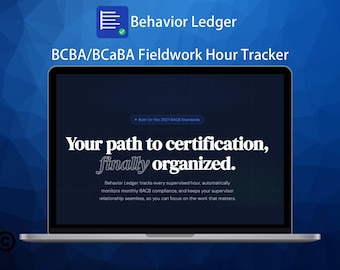 BCBA/BCaBA Fieldwork Hour Tracker (Supervised and Concentrated) - 2027 edition