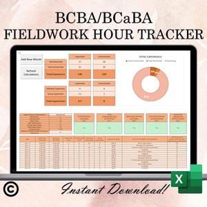 BCBA/BCaBA Fieldwork Hour Tracker (Supervised and Concentrated) - 2027 edition