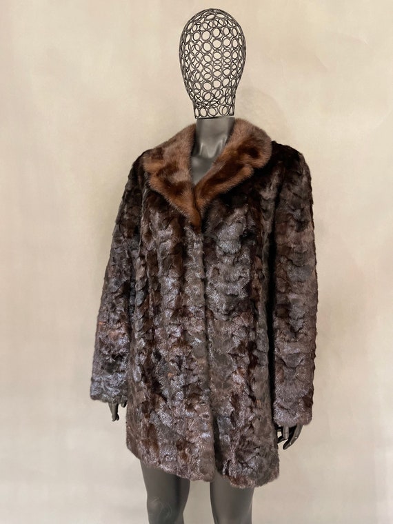 Mink fur coat, real mink coat, genuine fur coat, … - image 1