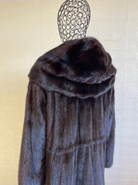ダークブラウン ヴィンテージ ミンク ファーコート リバーシブル