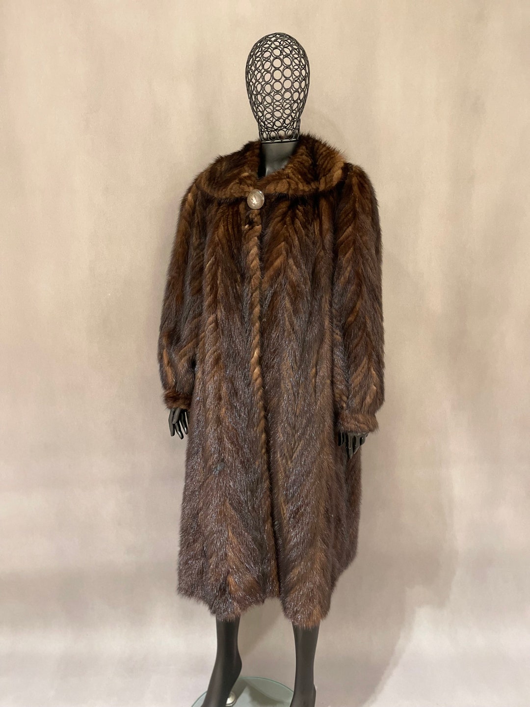 Mink Fur Coat, Long Mink Coat, Vintage Mink Coat, Genuine Fur Coat