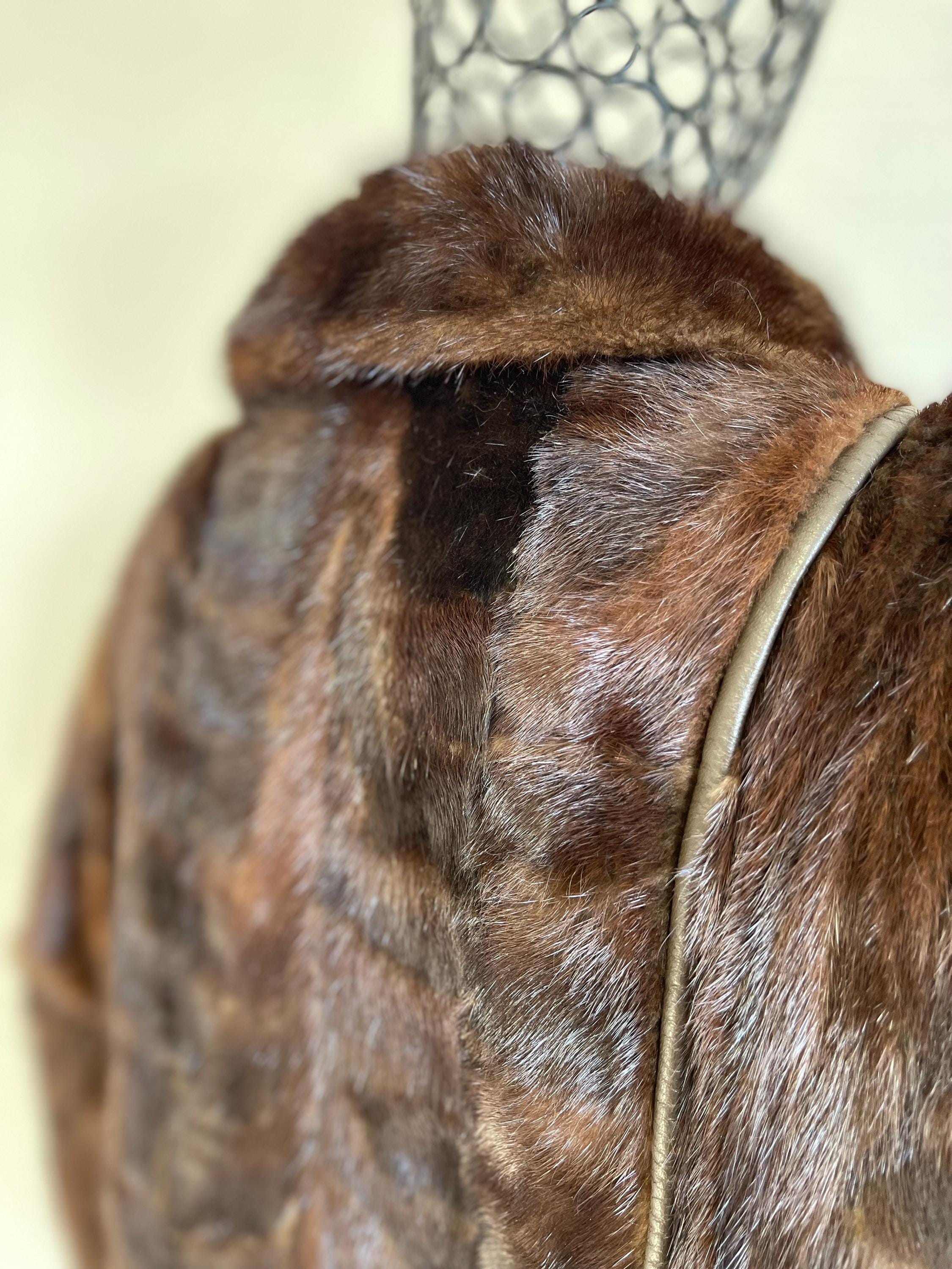 ヴィンテージ ミンク コート ショート チョコレート ブラウン ソフト