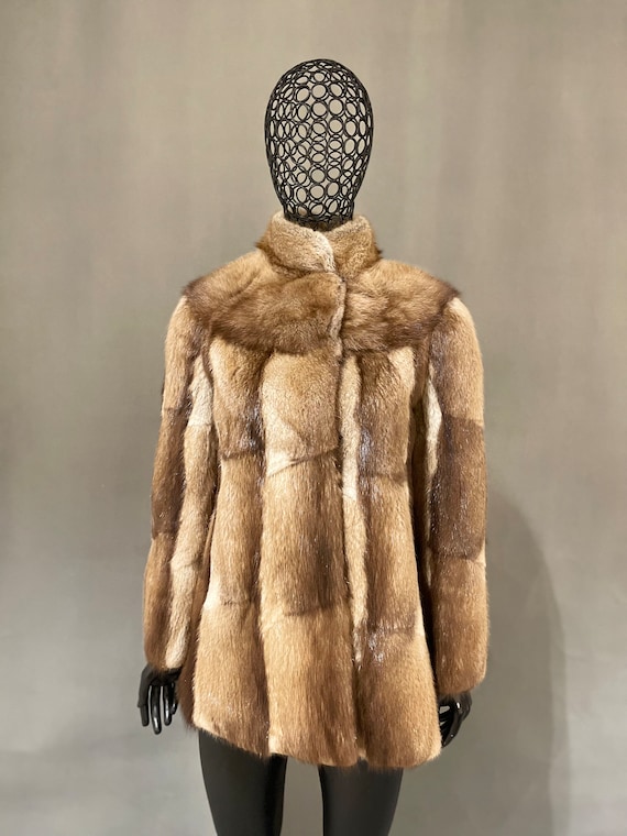 Manteau de fourrure de rat musque manteau de rat musque vintage manteau de fourrure courte manteau