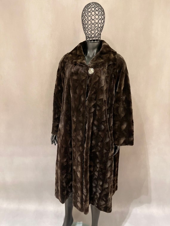 Mink Fur Coat, Real Mink Coat, Sheared Mink Coat, Vintage Mink Coat, Long Mink Coat, Oversized, Preloved Fur Coat, Soft Fur Coat, Size XXL