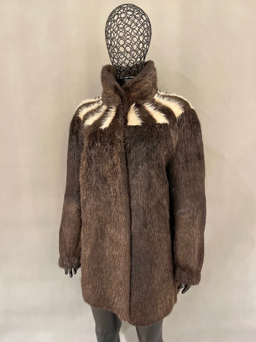 Beaver Fur Coat Vintage Beaver Coat Real Fur Coat Preloved Etsy