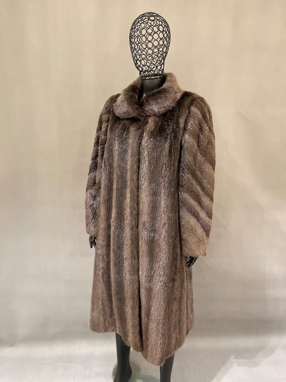 Nutria Fur Coat, Vintage Fur Coat, Long Fur Coat, Soft Fur Coat, Real Fur Coat, Genuine Leather Coat, Grey Fur Coat, Original Fur, Size L