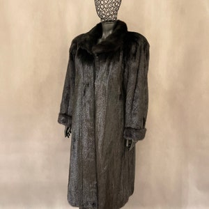 Mink Fur Coat, Black Mink Coat, Vintage Mink Coat, Exellent Condition, Long Mink Coat, Luxury Fur Coat, Soft Mink Coat, Mink Fur, Xl/XXL