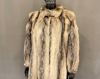 Vintage Fox Fur Coat Long Handmade Soft Fur Excellent Condition Size Small Medium