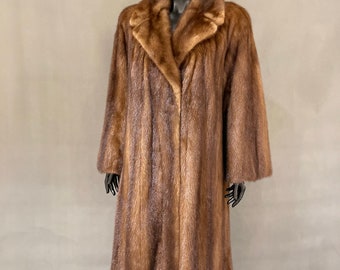 Mink fur coat, vintage fur coat, real mink fur coat, long mink coat, winter coat, womens long mink fur coat, winter coat, real fur, size XL