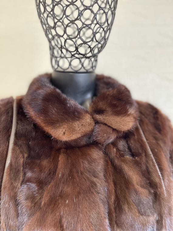 ヴィンテージ ミンク コート ショート チョコレート ブラウン ソフト