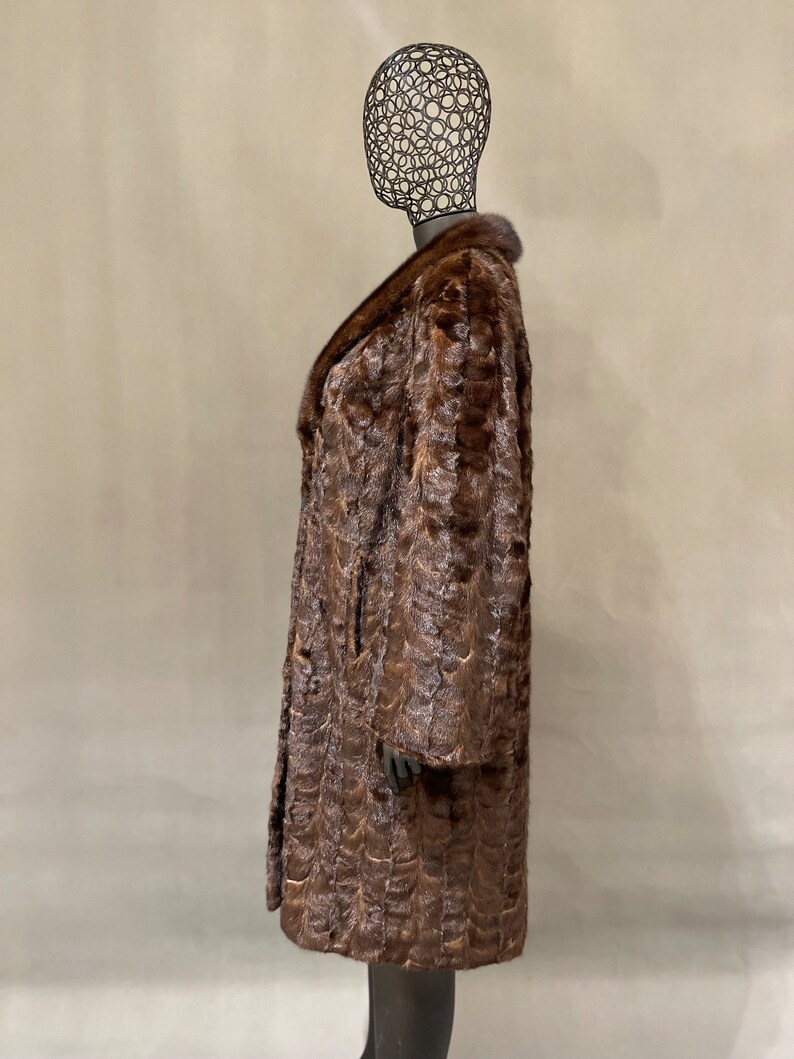 Vintage mink fur coat, long mink coat, real mink fur coat, original mink coat, winter coat, fur coat for women, real fur, fur jacket, XL image 4
