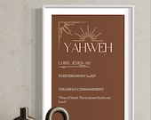 Yahweh|Christian printable wall art|Names of God|Christian home wall art|Bible verse wall art|Scripture wall art poster|Blackowned art