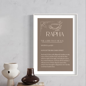 Rapha|Christian printable wall art|Names of God|Christian home wall art|Bible verse wall art|Scripture wall art poster|Printable Art| Decor