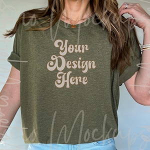 Next Level 6010 Mockups Military Green, Next Level T-Shirt Mockup, Next Level 6010, Next Level Unisex Mockup, Oversized Shirt Mockup